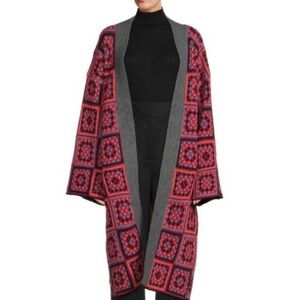 SAACHI Anthropologie Granny Square Patch It Up Sweater Kimono‎ Cardigan Duster